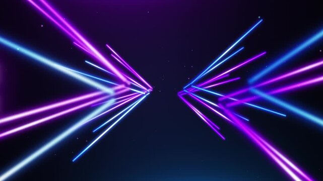 Blue and Pink Neon Arrow CrossLines, Alpha Chanel Loop Background