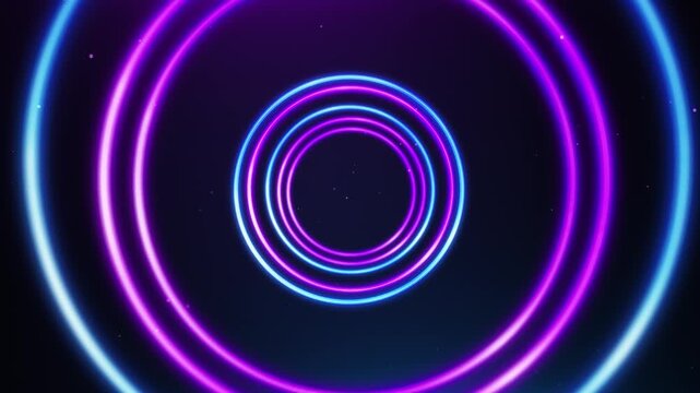 Blue and Pink Neon Circle, Alpha Chanel Loop Background