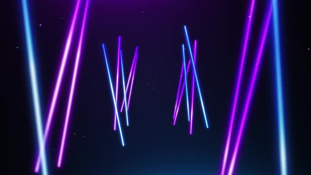 Blue and Pink Neon Vertical Lines, Alpha Chanel Loop Background
