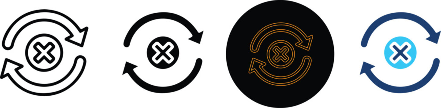 Set Of Four Refresh Error Icons