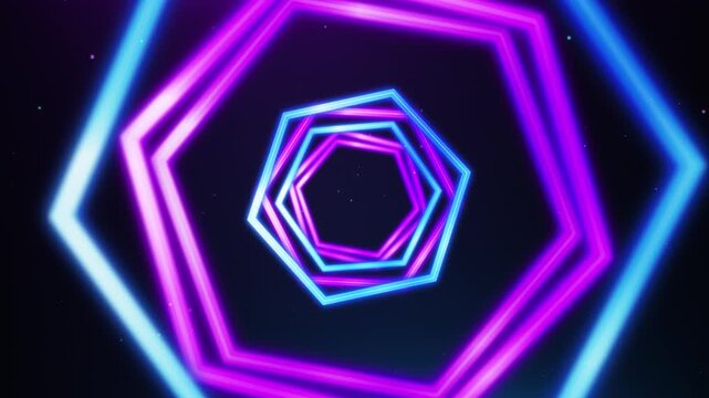 Blue and Pink Neon Octo, Alpha Chanel Loop Background