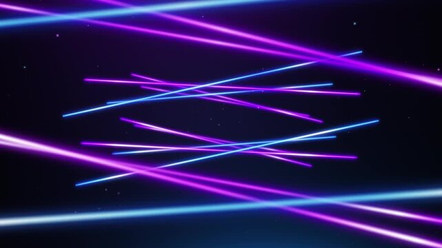 Blue and Pink Neon Horizontal Lines, Alpha Chanel Loop Background