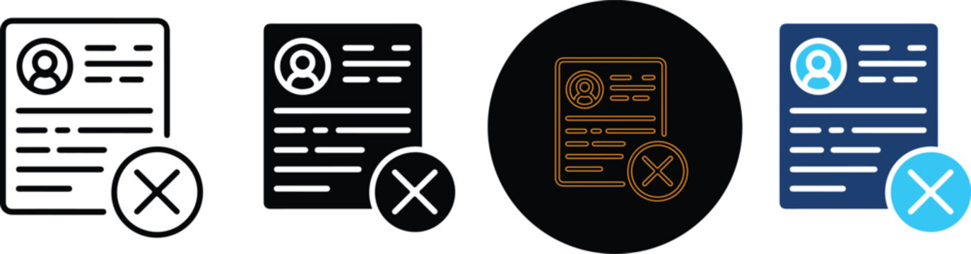 Four Styles Of Profile Rejection Icons