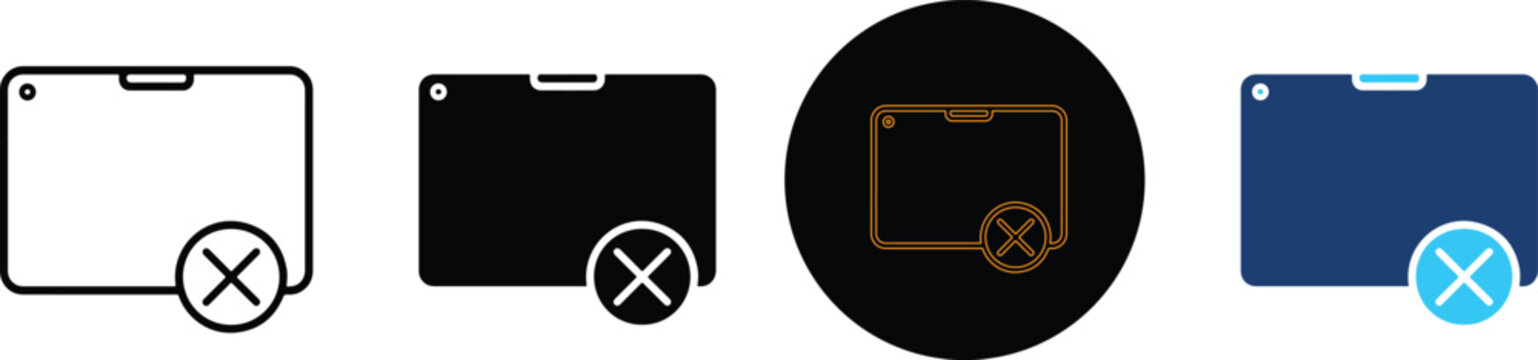 Four Tablet Device Error Icon Variations