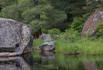 Giant erratic boulder in Algonquin Park named Turtle Rock © kburgess