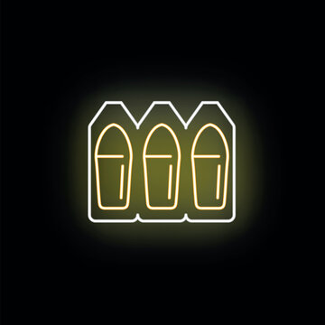 Neon suppositories icon representing medical treatment concept