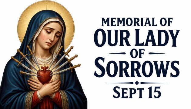 Memorial of Our Lady of Sorrows icon with swords