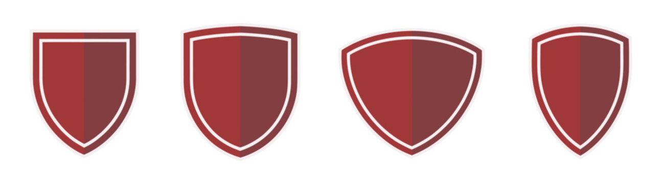 3D Badge, shield esport logo template with shadow and outline, modern gaming emblem design for competitive team branding and digital artwork.