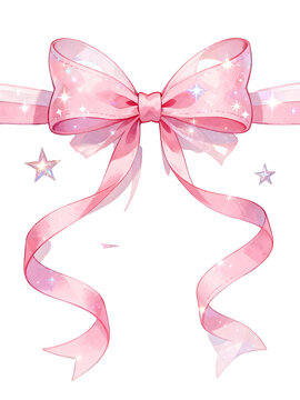 Dreamy Anime Style Ribbon Bow Graphic Collection Plain White Backdrop Hair Ornament & Sticker Design Element product mockup photo E-commerce marketing poster Background shooting scene