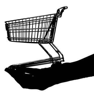 carro de la compra en mano