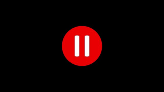 Play Pause Stop Button Icon Animation &ndash; Hand Pressing Media Player Video Audio 4K Stock Video