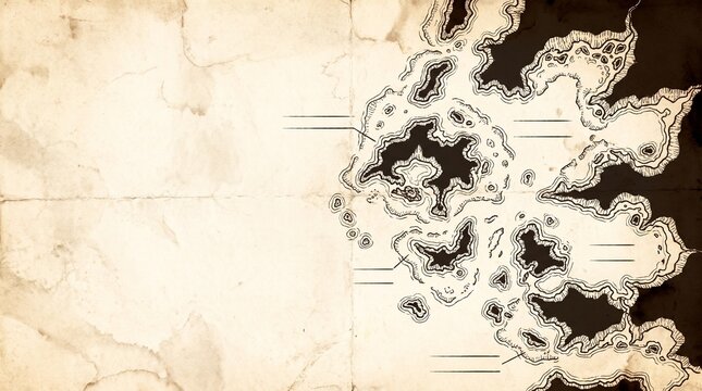 Eastern Shattered Coast Fantasy Region Map | Blank Parchment Cartography for TTRPG Campaigns