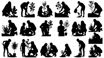 People sitting and standing in relaxed poses isolated on transparent background, Vector © MdSomun