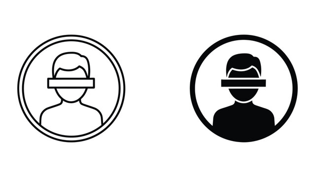 Anonymous person privacy identity protection vector icon