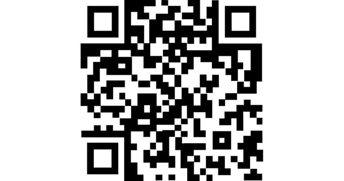 new year holidays qr code icon information scan. Motion graphics of QR code background