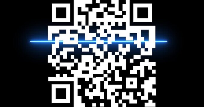 new year holidays qr code icon information scan. Motion graphics of QR code background