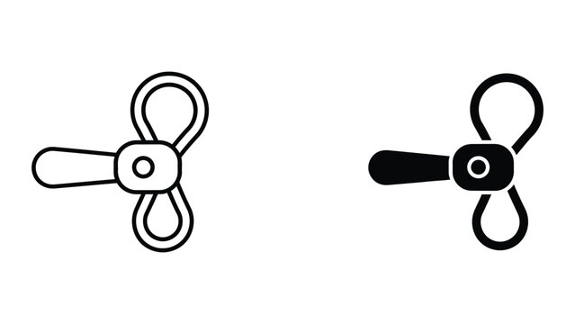 Handheld manual water pump handle vector icons in line and solid