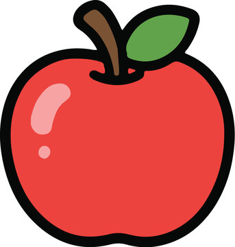 Cute Apple Cartoon Icon