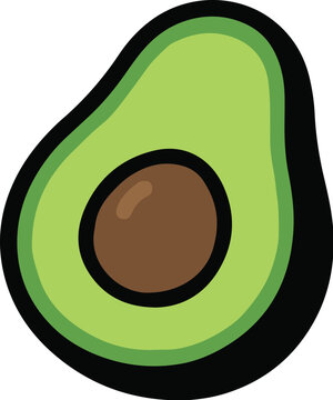 Cute Avocado Cartoon Icon