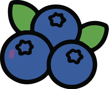 Cute Blueberry Cartoon Icon