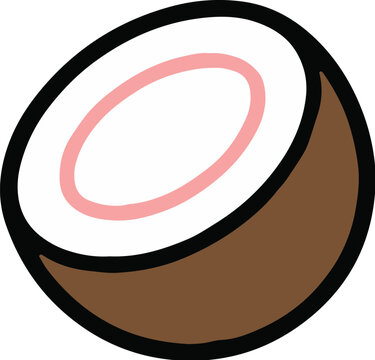Cute Coconut Cartoon Icon