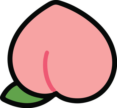 Cute Peach Cartoon Icon