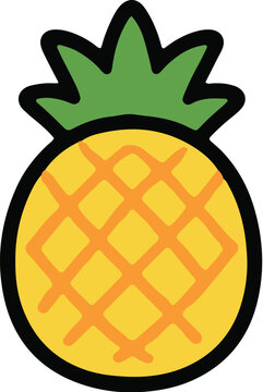 Cute Pineapple Cartoon Icon