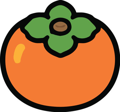Cute Persimmon Cartoon Icon