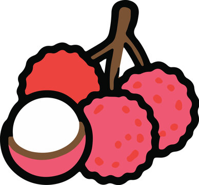 Cute Lychee Cartoon Icon