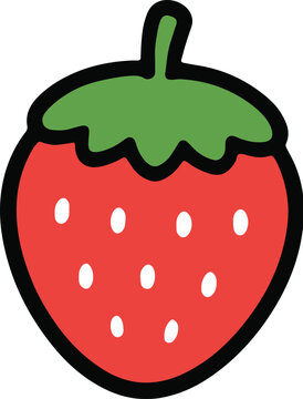 Cute Strawberry Cartoon Icon
