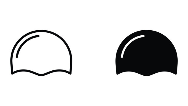 Wavy half circle shape simple abstract vector illustration