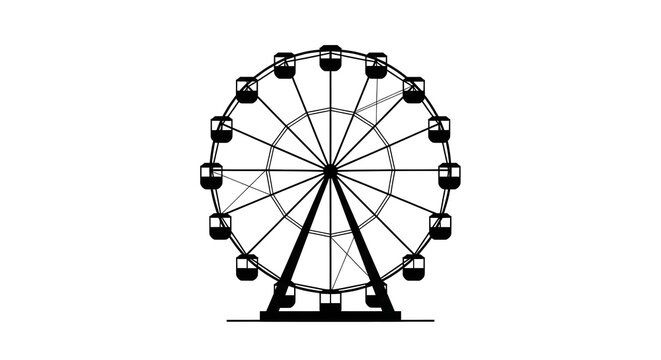 Black ferris wheel silhouette icon