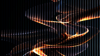 Abstract colorful technology background with glowing fractal wave lines on a dark backdrop © Abdullah Rubel