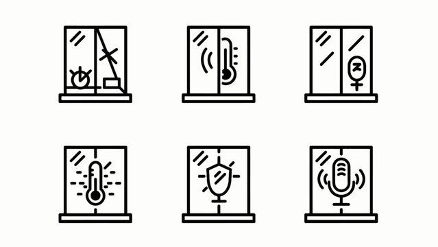 Smart Home Icons: Security, Temperature, Audio, Climate Control