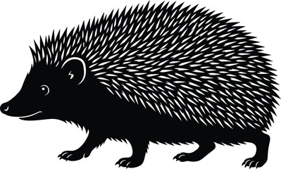 This 1 cute hedgehog silhouette vector shows a detailed spiky animal silhouette for clean wildlife designs without experiencing any hard or rough errors. © MstNela