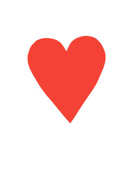 Fototapeta premium Simple red heart shape symbol for romantic love and passion isolated on transparent background