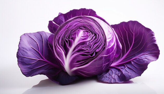 Purple Cabbage Isolated On White Background