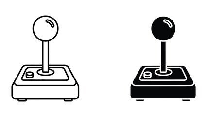 Professional Minimal Vector Icon Gaming joystick controller outline and solid vector icon set Editable Stroke, Outline and Solid Style, Black Monochrome, Isolated on White Background © FirujaStock