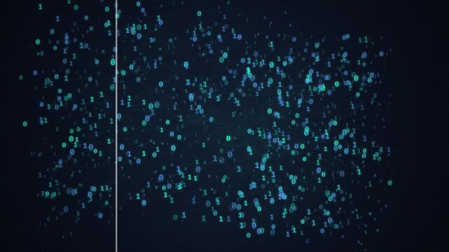 Abstract Digital Data Explosion with Glitch Transition