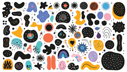 Fototapeta premium Colorful abstract shapes and patterns.