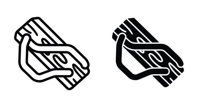 Japanese geta sandal icon, traditional wooden footwear, vector illustration of geta sandal, flat design style, isolated on white background