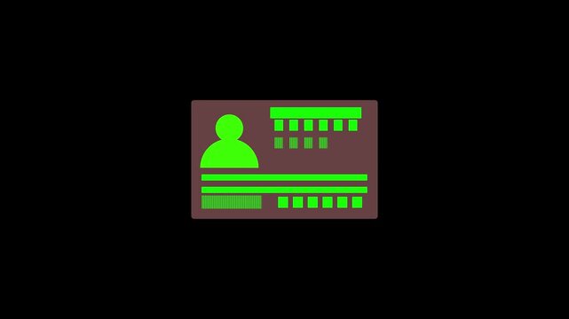 A simple green person user icon symbol design on a brown rectangular badge shape graphic element for web interface navigation and digital profile communication applications and mobile screen layouts