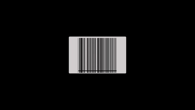 Black barcode symbol on a gray rectangle shape for product identification and retail scanning technology