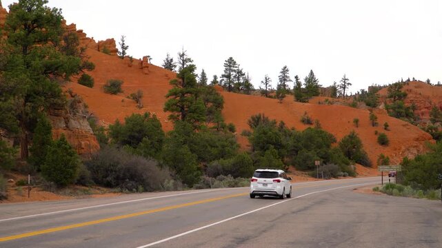 Scenic Road Through Red Canyon Near Bryce Canyon