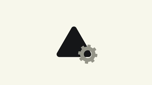 Error warning with gear icon animation