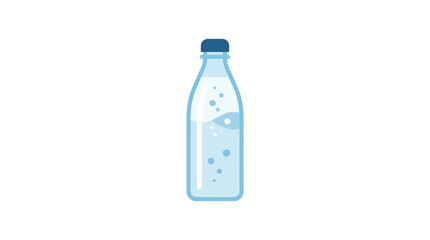Naklejka premium Clear Water Bottle with Bubbles - Refreshing Drink Illustration