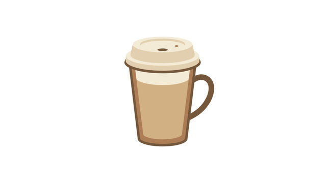 Cozy Coffee Cup with Creamy Foam and Lid - Takeaway Drink Illustration