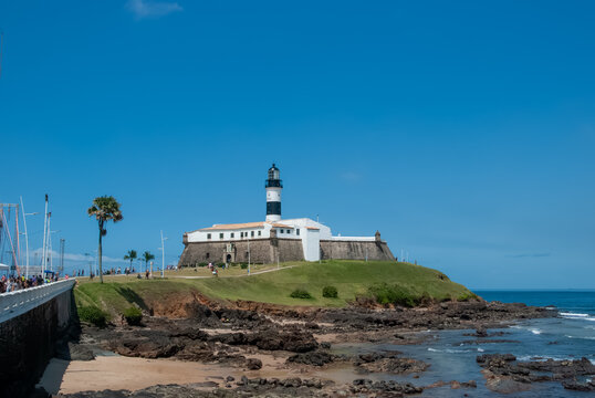 The Barra Lighthouse or Santo Ant&ocirc;nio Fort is an iconic tourist attraction in Salvador, Bahia. It offers stunning views of the Atlantic and an unforgettable sunset.
