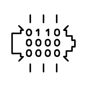 Binary code data flow information technology digital stream and computer processing algorithm flow chart