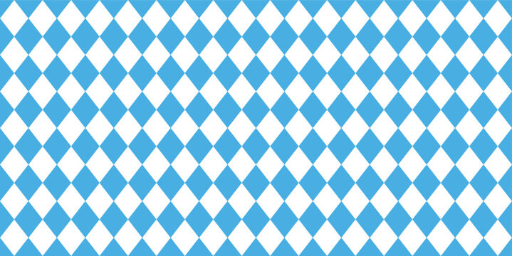 Seamless Pattern Blue and white Bavarian diamond pattern background
